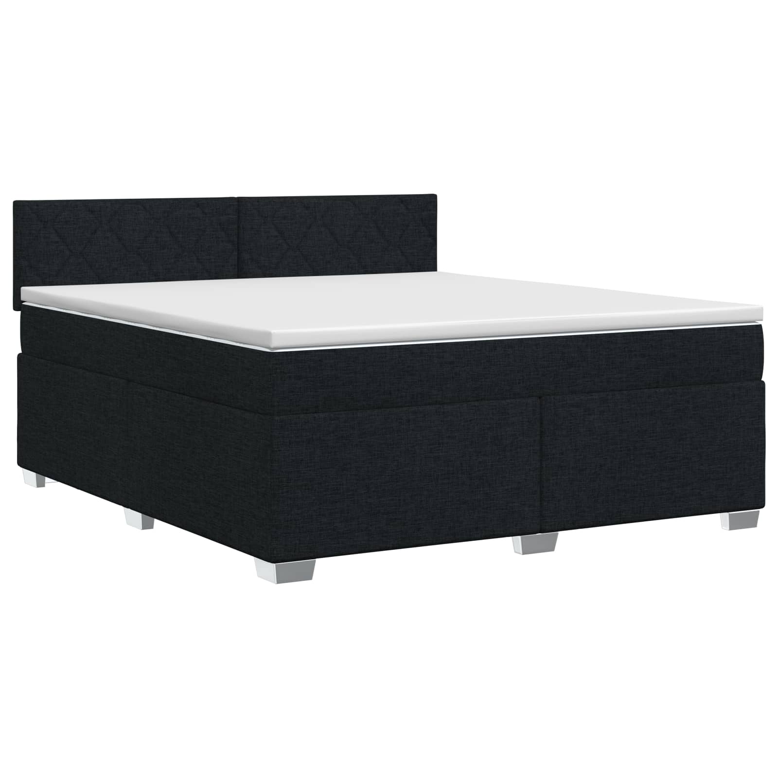 Κρεβάτι box spring με στρώμα Μαύρο 140 x 200 cm Ύφασμα - Pakobazaar