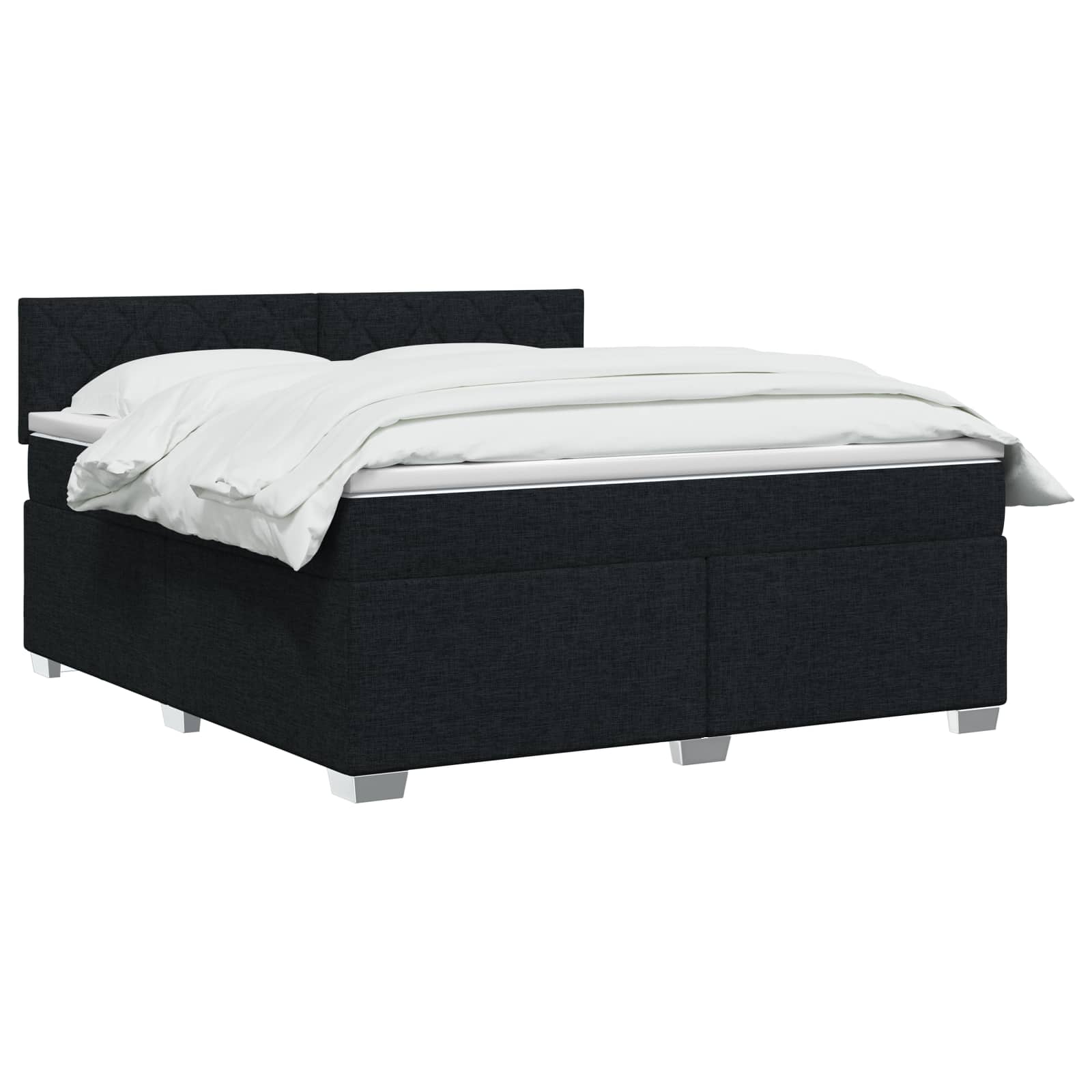 Κρεβάτι box spring με στρώμα Μαύρο 140 x 200 cm Ύφασμα - Pakobazaar