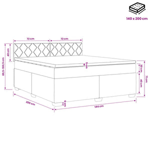 Κρεβάτι box spring με στρώμα Κρεμ 140 x 200 cm Ύφασμα