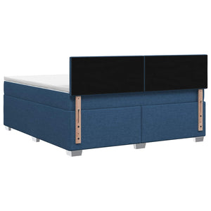 Κρεβάτι box spring με στρώμα Μπλε 140 x 200 cm Ύφασμα - Pakobazaar