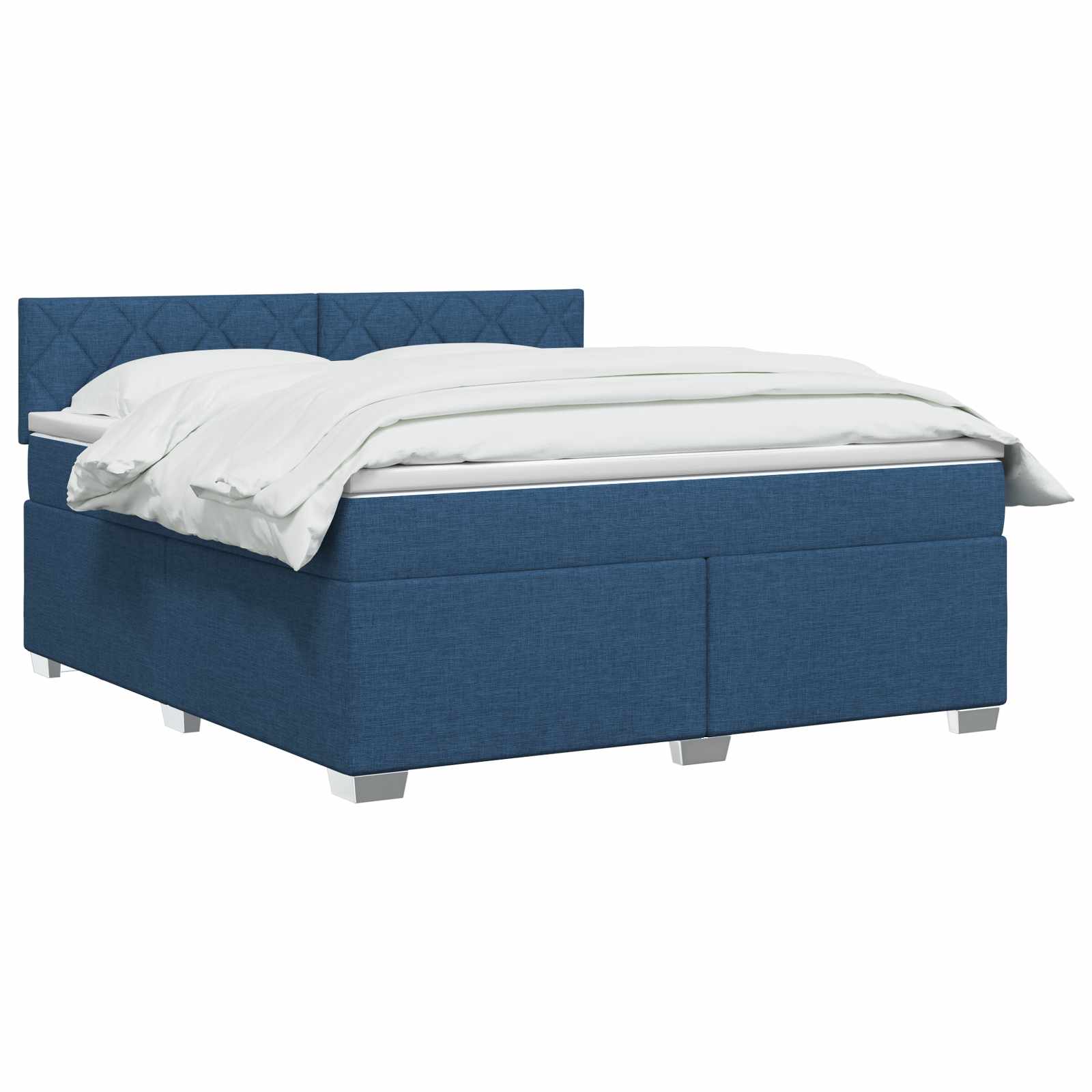 Κρεβάτι box spring με στρώμα Μπλε 140 x 200 cm Ύφασμα - Pakobazaar