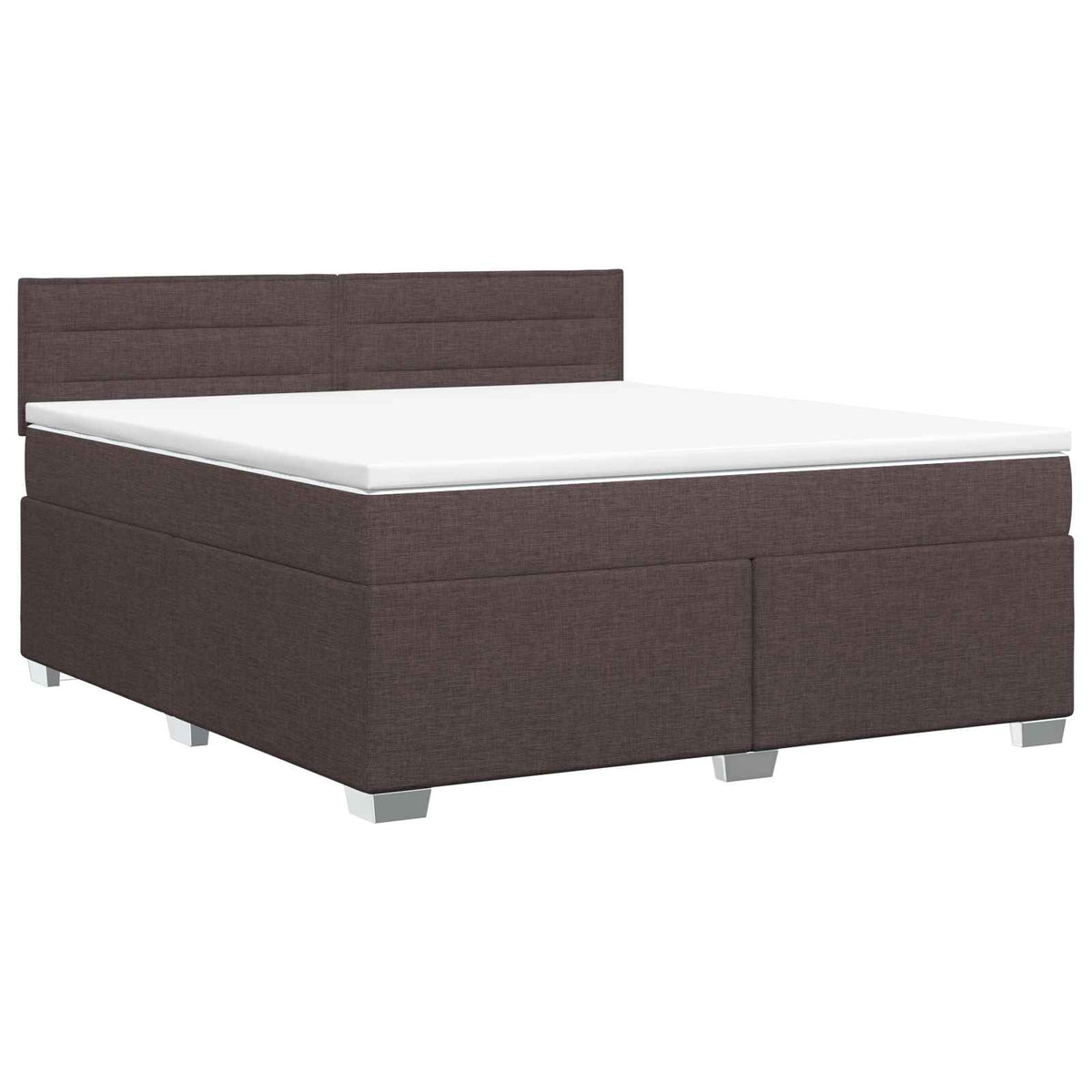 Κρεβάτι box spring με στρώμα Σκούρο Καφέ 160 x 200 cm Ύφασμα - Pakobazaar