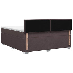 Κρεβάτι box spring με στρώμα Σκούρο Καφέ 160 x 200 cm Ύφασμα - Pakobazaar