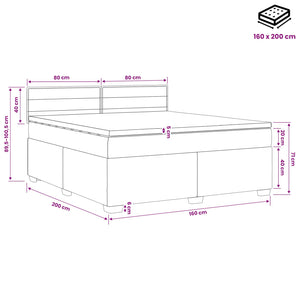Κρεβάτι box spring με στρώμα Κρεμ 160 x 200 cm Ύφασμα