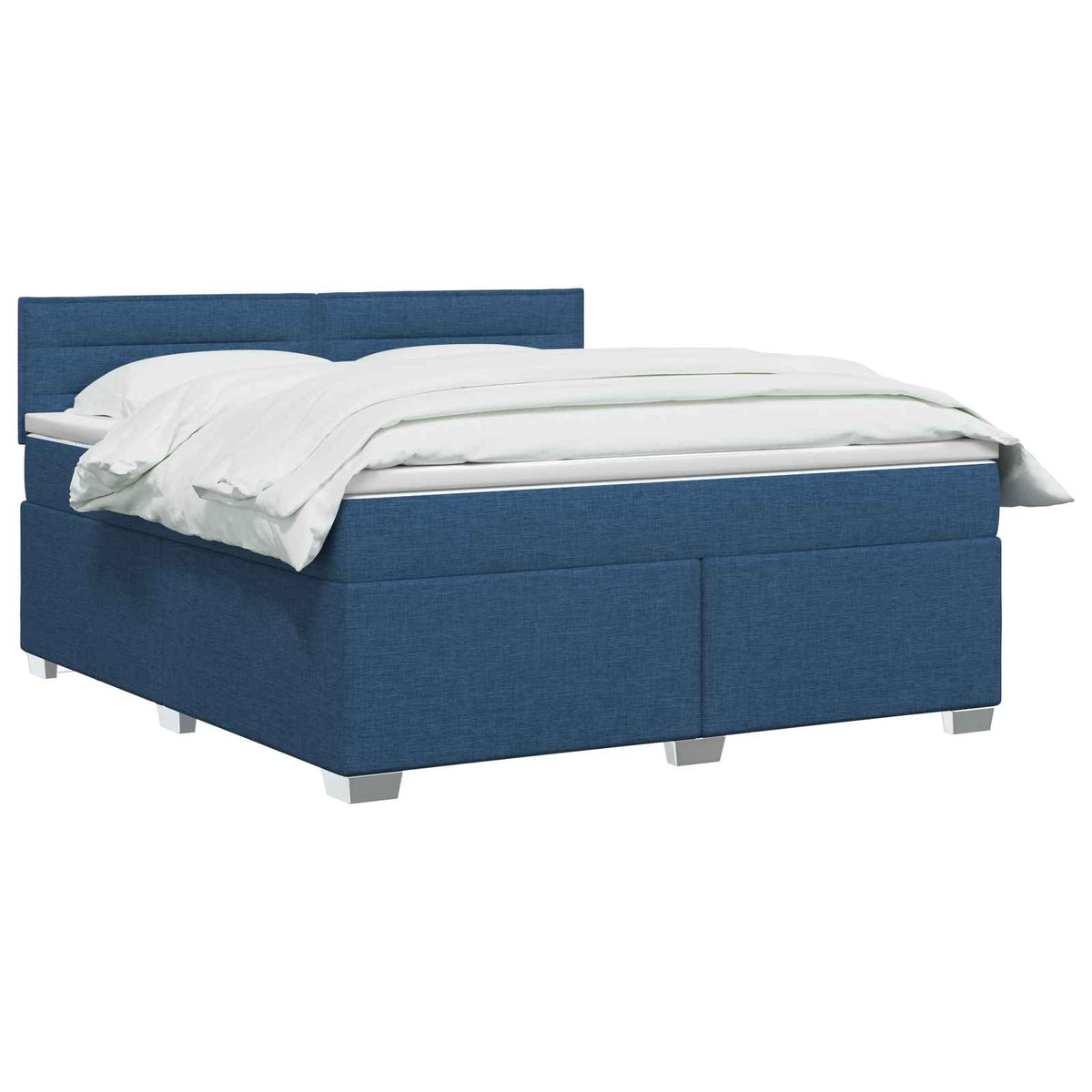 Κρεβάτι box spring με στρώμα Μπλε 160 x 200 cm Ύφασμα - Pakobazaar