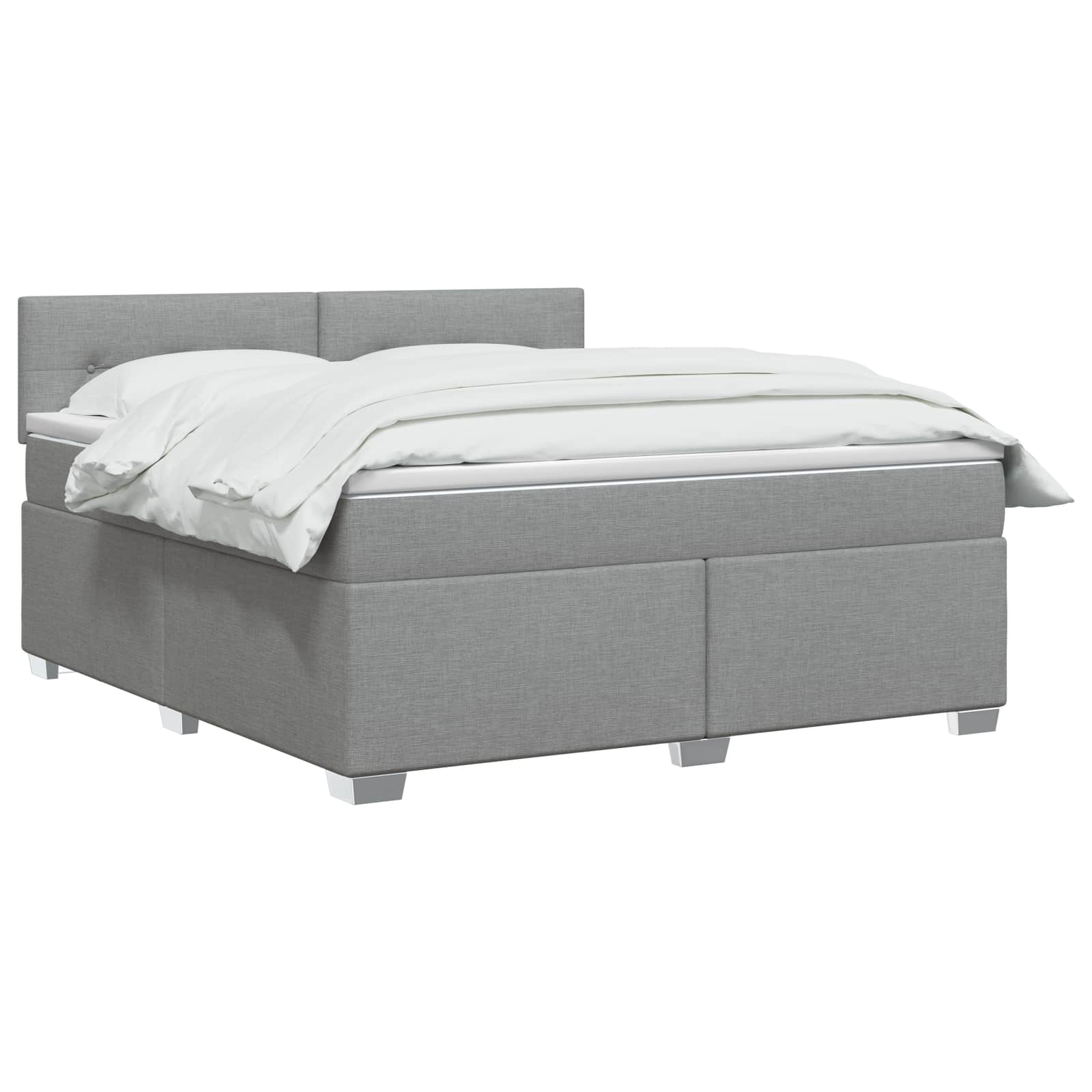 Κρεβάτι box spring με στρώμα Ανοιχτό γκρι 160 x 200 cm Ύφασμα