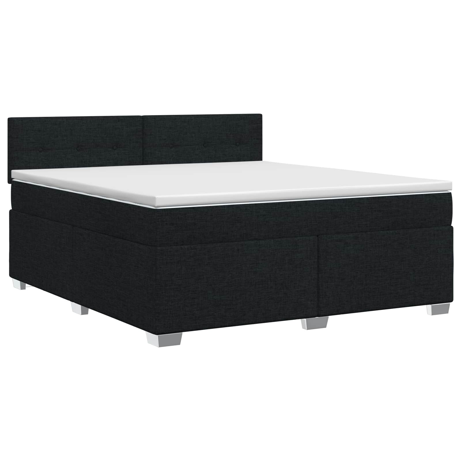 Κρεβάτι box spring με στρώμα Μαύρο 160 x 200 cm Ύφασμα