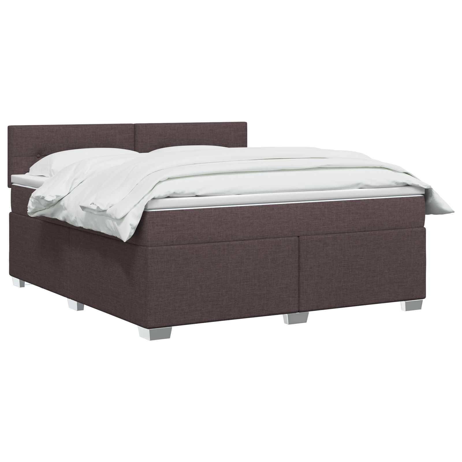 Κρεβάτι box spring με στρώμα Σκούρο Καφέ 160 x 200 cm Ύφασμα - Pakobazaar