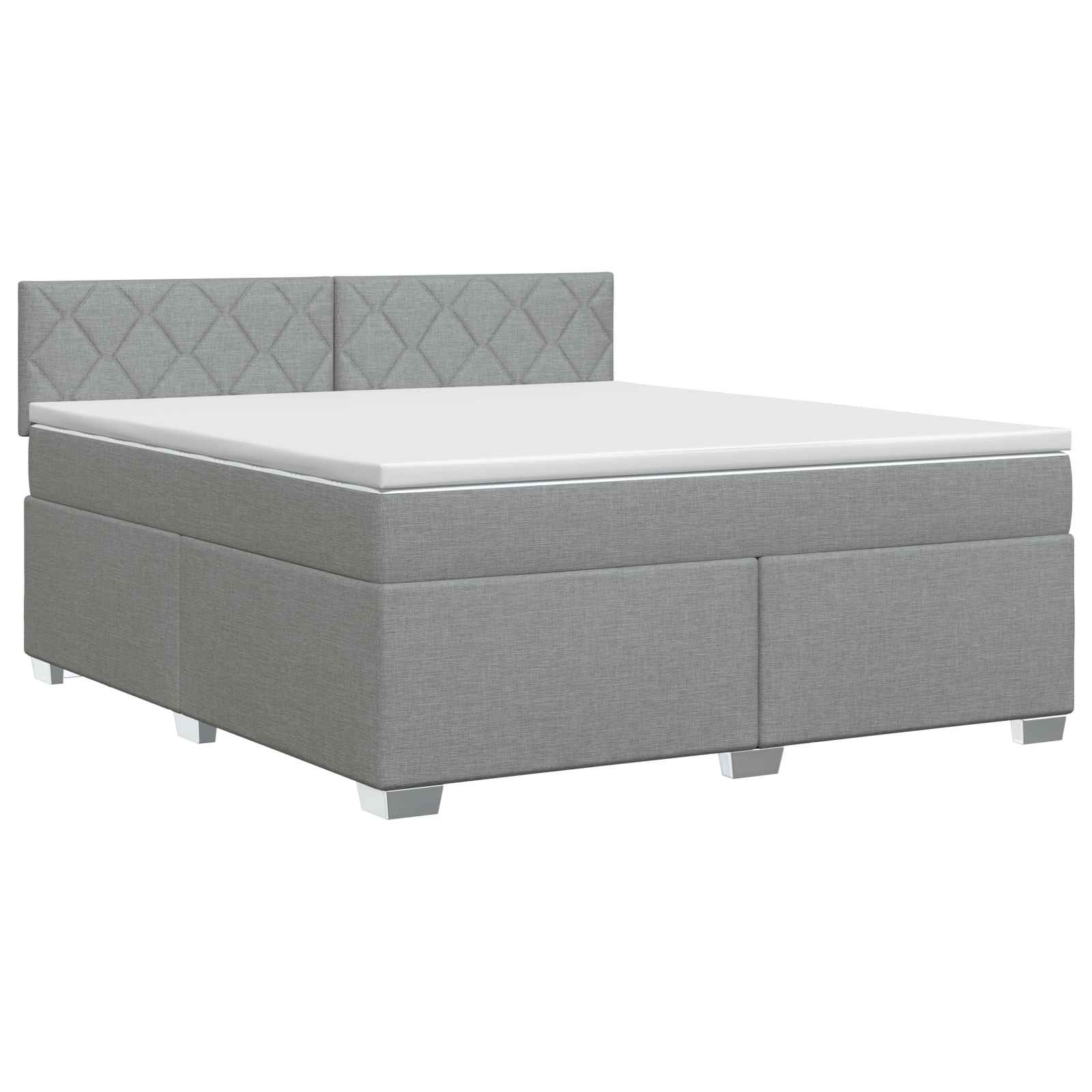 Κρεβάτι box spring με στρώμα Ανοιχτό γκρι 160 x 200 cm Ύφασμα - Pakobazaar