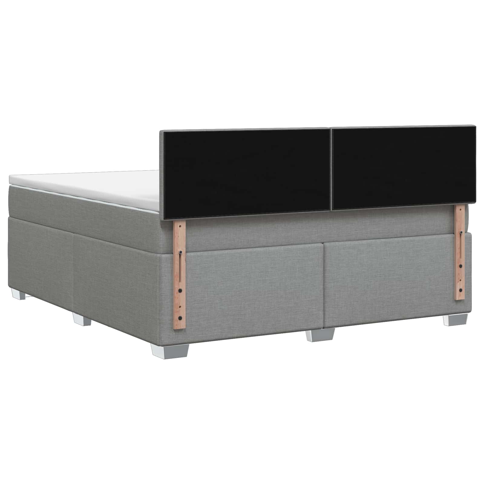 Κρεβάτι box spring με στρώμα Ανοιχτό γκρι 160 x 200 cm Ύφασμα - Pakobazaar