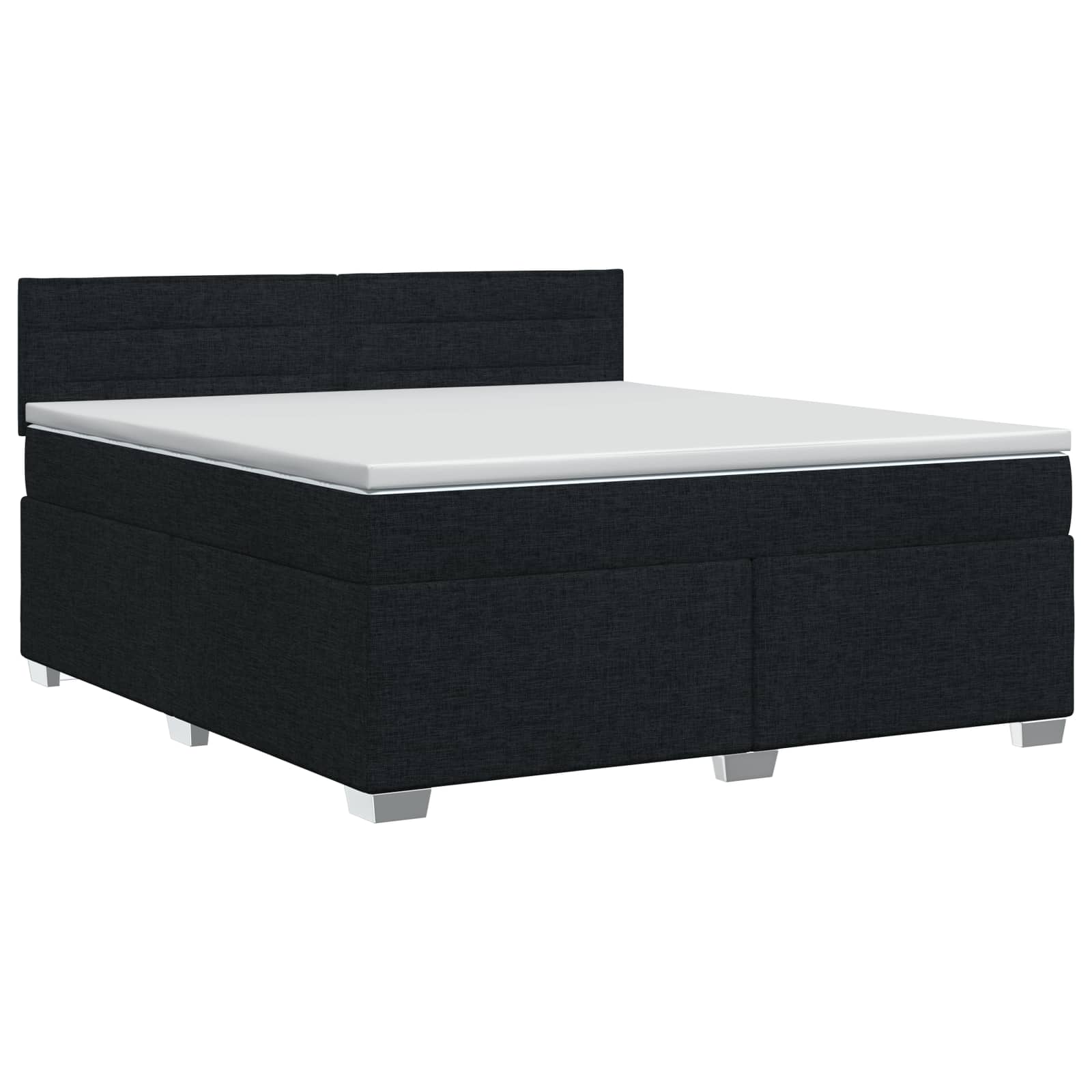 Κρεβάτι box spring με στρώμα Μαύρο 180 x 200 cm Ύφασμα - Pakobazaar