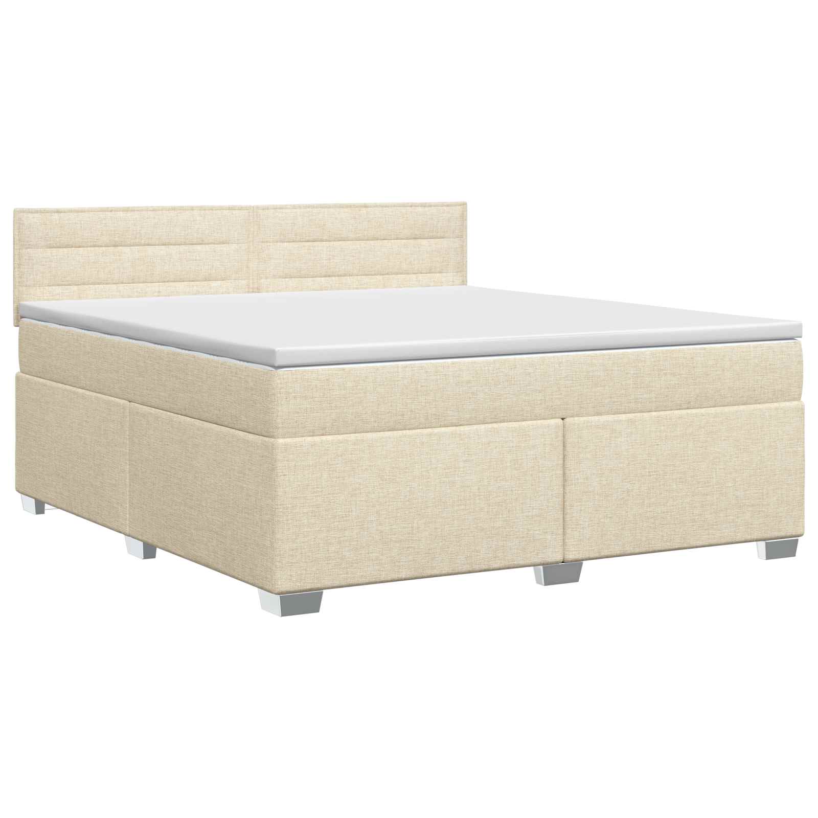 Κρεβάτι box spring με στρώμα Κρεμ 180 x 200 cm Ύφασμα