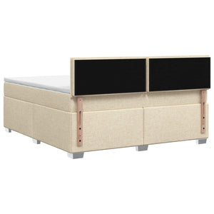 Κρεβάτι box spring με στρώμα Κρεμ 180 x 200 cm Ύφασμα
