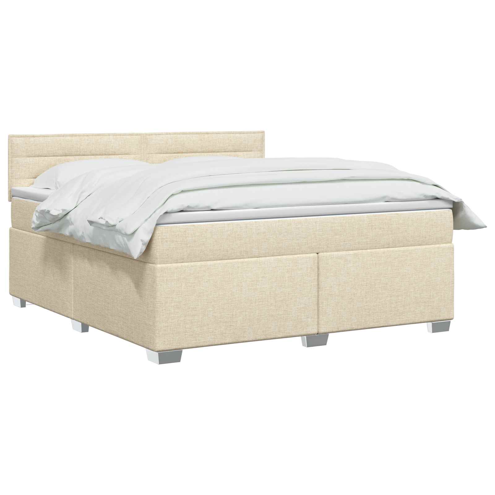 Κρεβάτι box spring με στρώμα Κρεμ 180 x 200 cm Ύφασμα