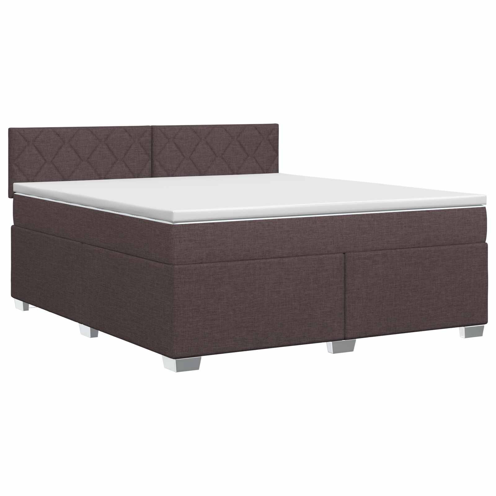 Κρεβάτι box spring με στρώμα Σκούρο Καφέ 180 x 200 cm Ύφασμα - Pakobazaar