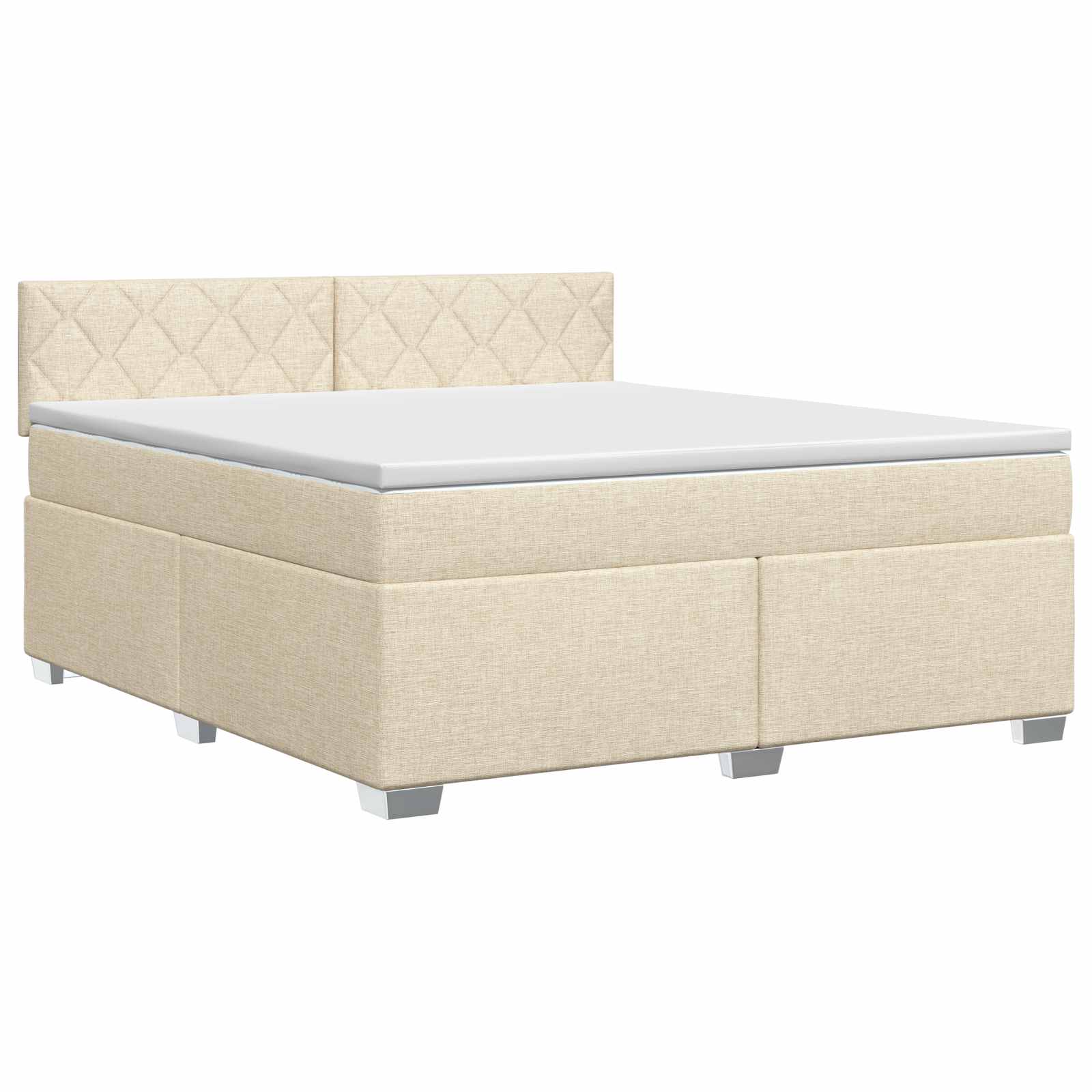 Κρεβάτι box spring με στρώμα Κρεμ 180 x 200 cm Ύφασμα - Pakobazaar