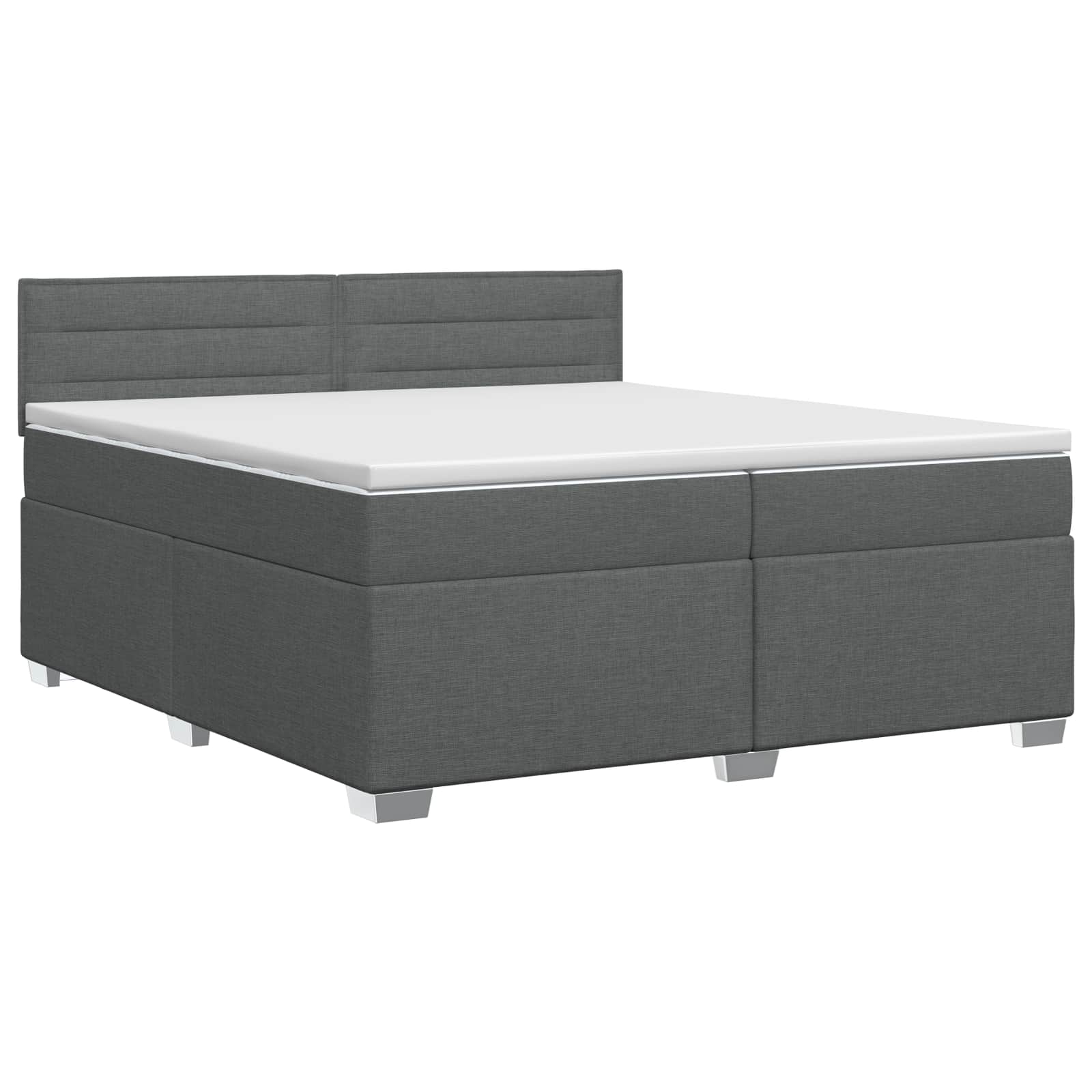 Κρεβάτι box spring με στρώμα Σκούρο Γκρι 200 x 200 cm Ύφασμα - Pakobazaar