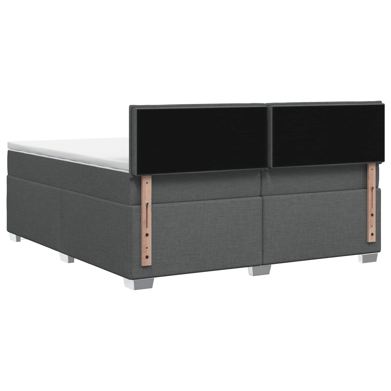 Κρεβάτι box spring με στρώμα Σκούρο Γκρι 200 x 200 cm Ύφασμα - Pakobazaar