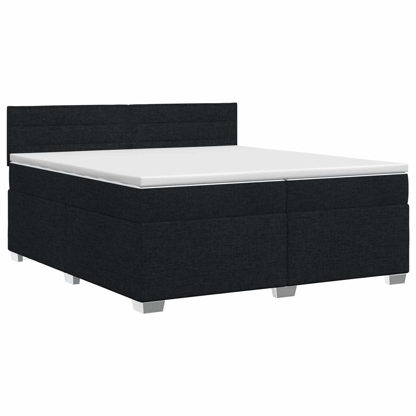 Κρεβάτι box spring με στρώμα Μαύρο 200 x 200 cm Ύφασμα