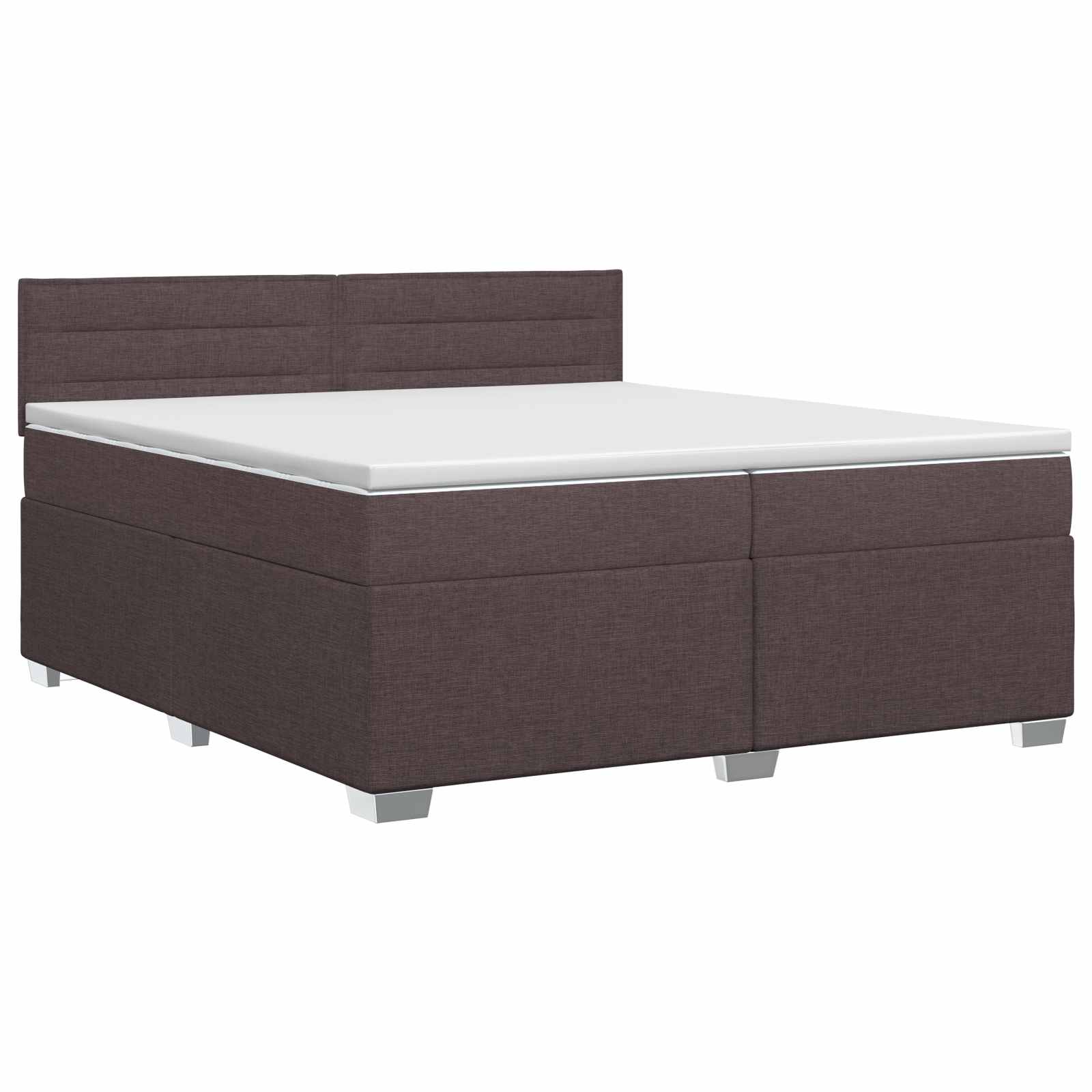 Κρεβάτι box spring με στρώμα Σκούρο Καφέ 200 x 200 cm Ύφασμα