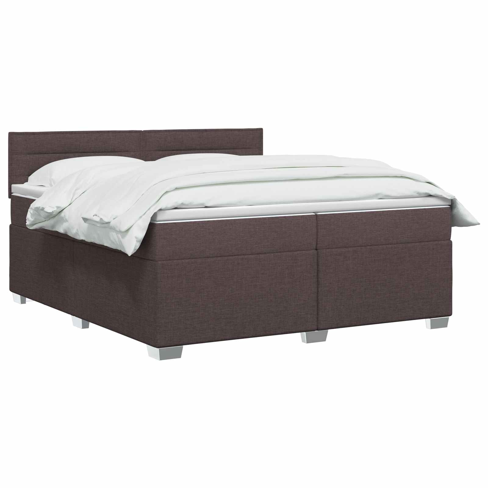 Κρεβάτι box spring με στρώμα Σκούρο Καφέ 200 x 200 cm Ύφασμα