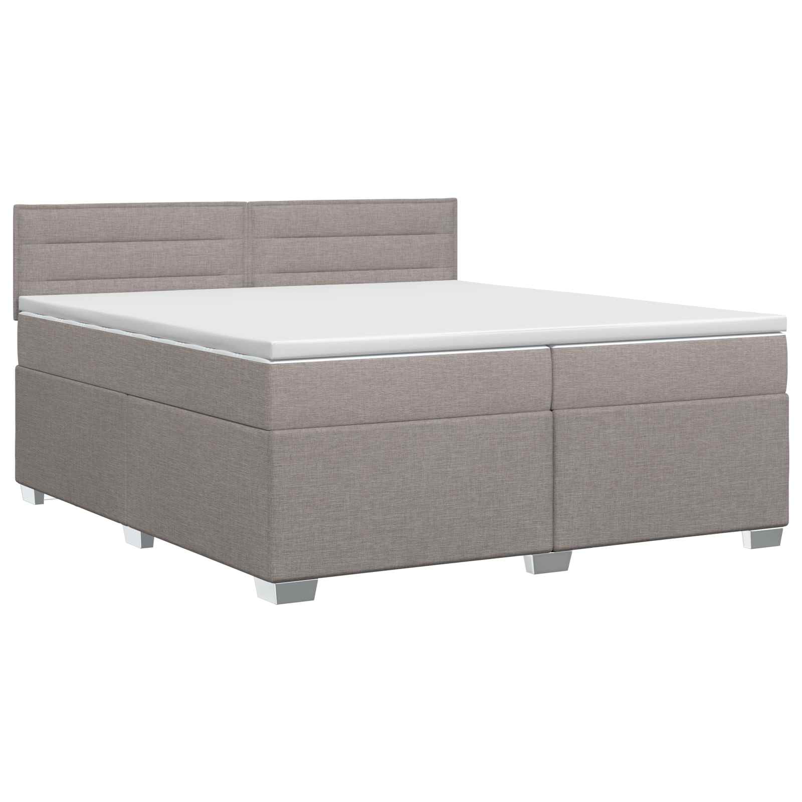 Κρεβάτι box spring με στρώμα Taupe 200 x 200 cm Ύφασμα