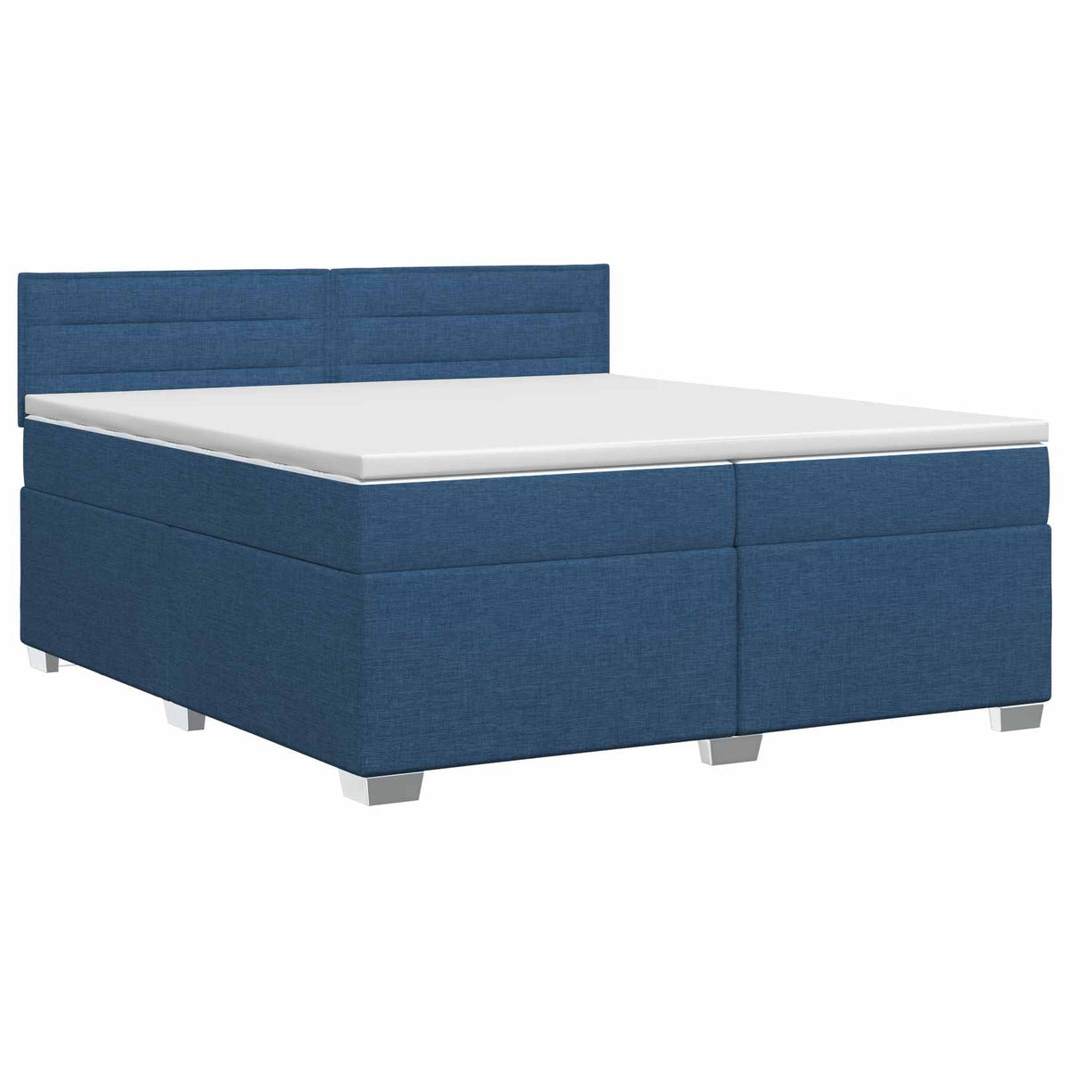 Κρεβάτι box spring με στρώμα Μπλε 200 x 200 cm Ύφασμα