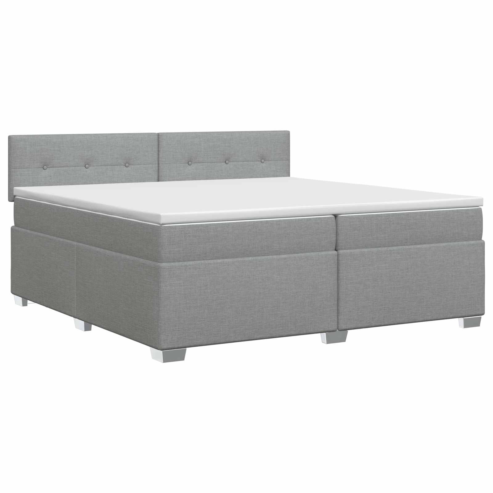 Κρεβάτι box spring με στρώμα Ανοιχτό γκρι 200 x 200 cm Ύφασμα - Pakobazaar