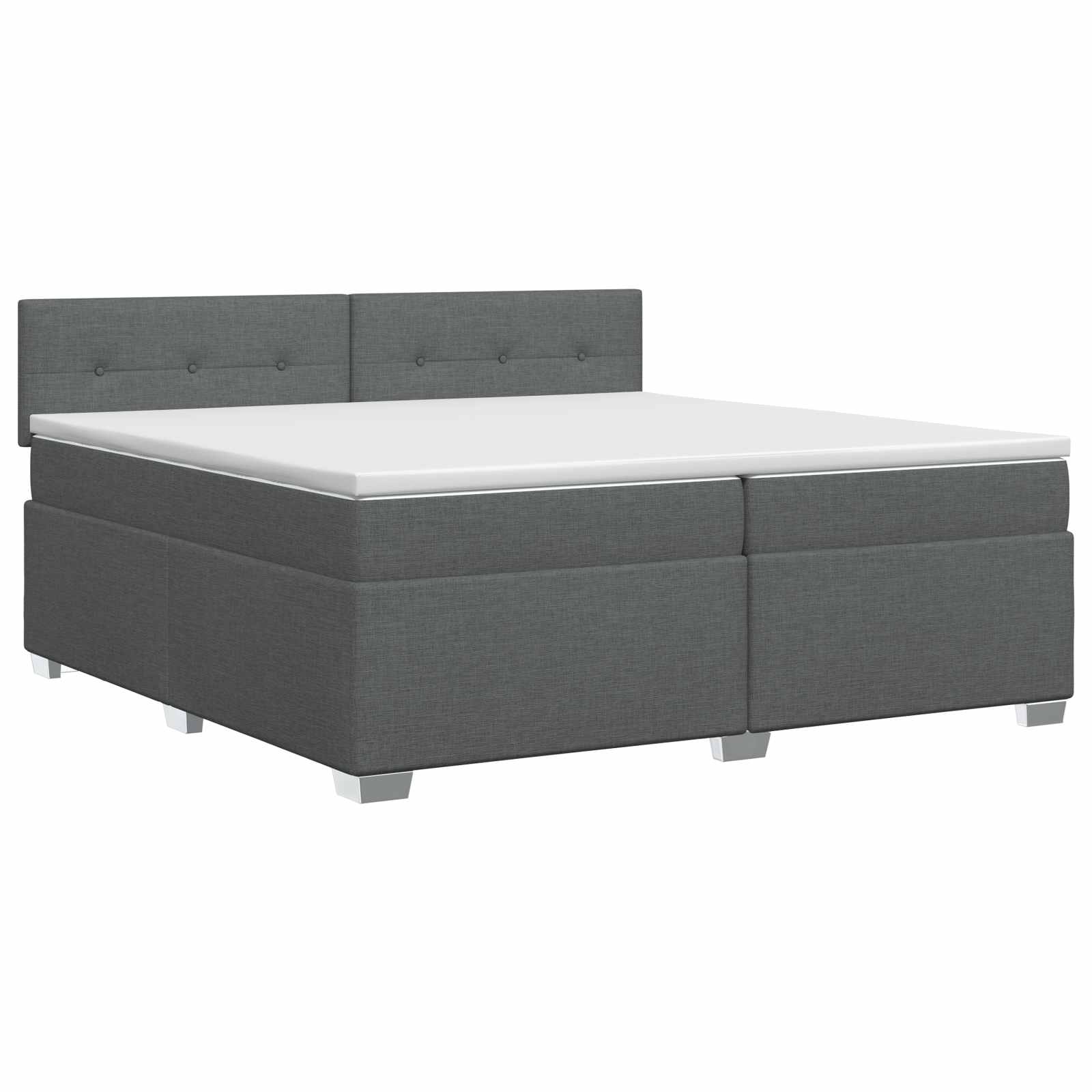Κρεβάτι box spring με στρώμα Σκούρο Γκρι 200 x 200 cm Ύφασμα - Pakobazaar