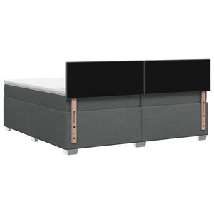 Κρεβάτι box spring με στρώμα Σκούρο Γκρι 200 x 200 cm Ύφασμα - Pakobazaar