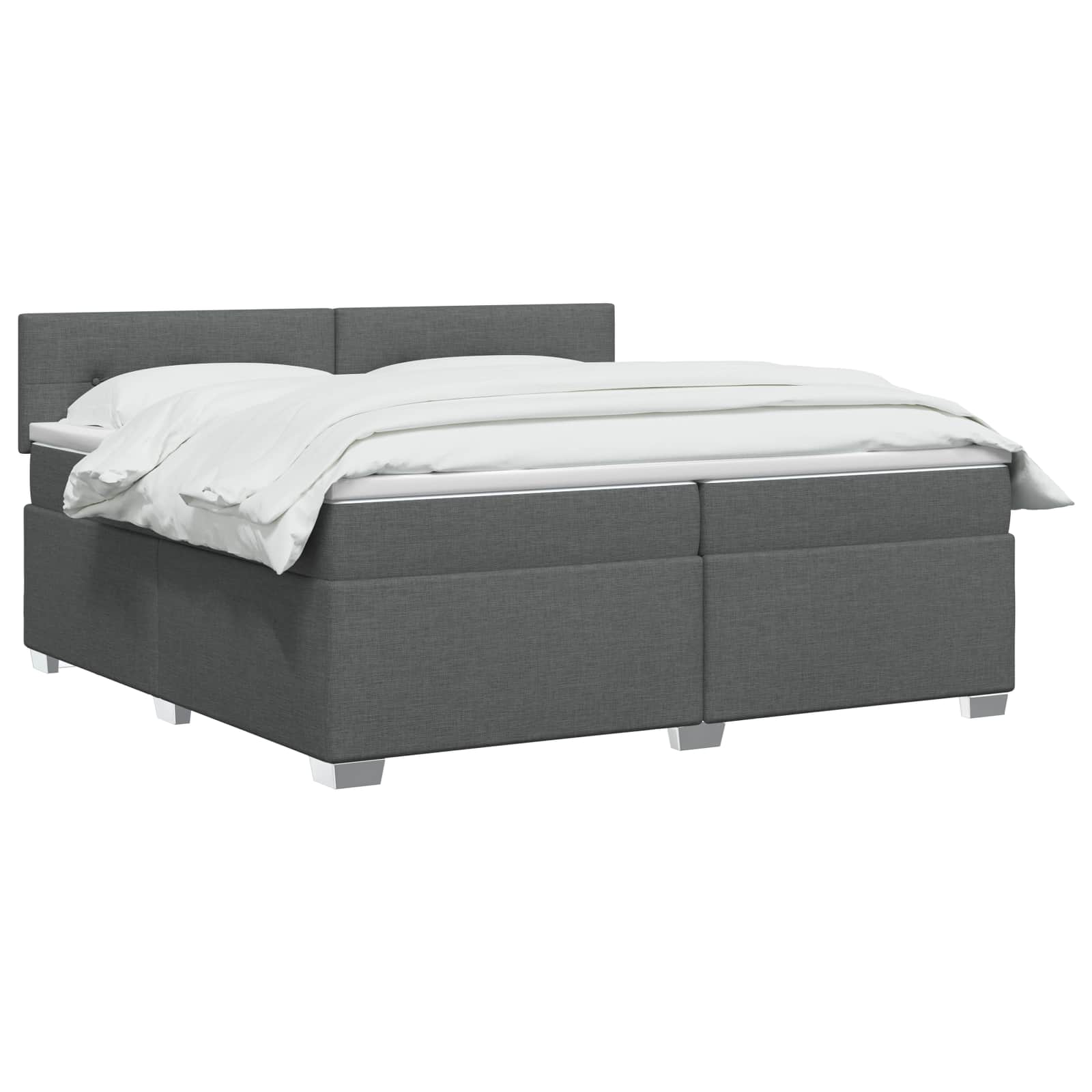 Κρεβάτι box spring με στρώμα Σκούρο Γκρι 200 x 200 cm Ύφασμα - Pakobazaar
