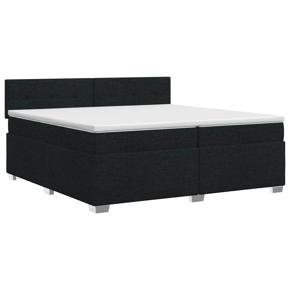 Κρεβάτι box spring με στρώμα Μαύρο 200 x 200 cm Ύφασμα - Pakobazaar
