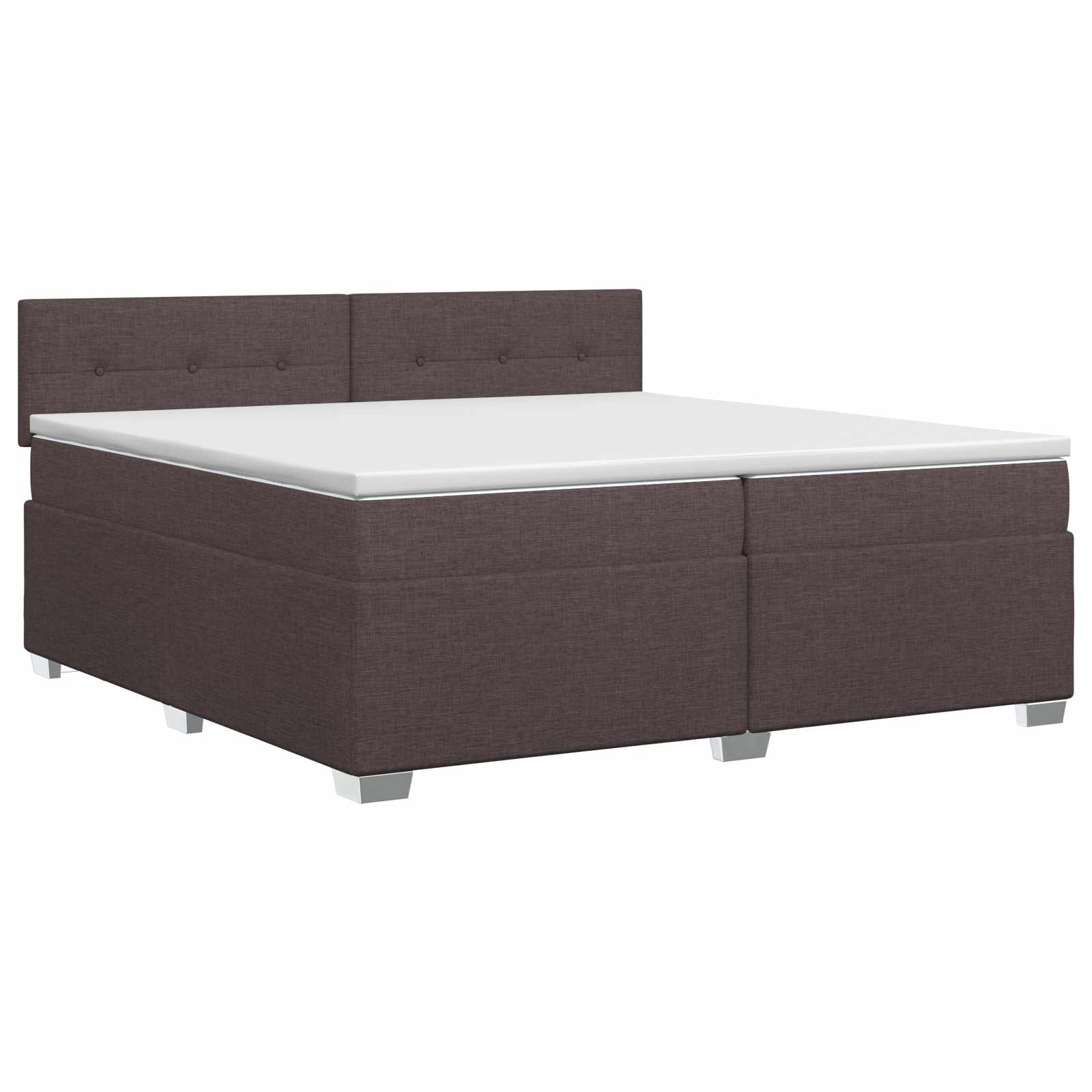 Κρεβάτι box spring με στρώμα Σκούρο Καφέ 200 x 200 cm Ύφασμα - Pakobazaar