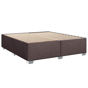 Κρεβάτι box spring με στρώμα Σκούρο Καφέ 200 x 200 cm Ύφασμα - Pakobazaar