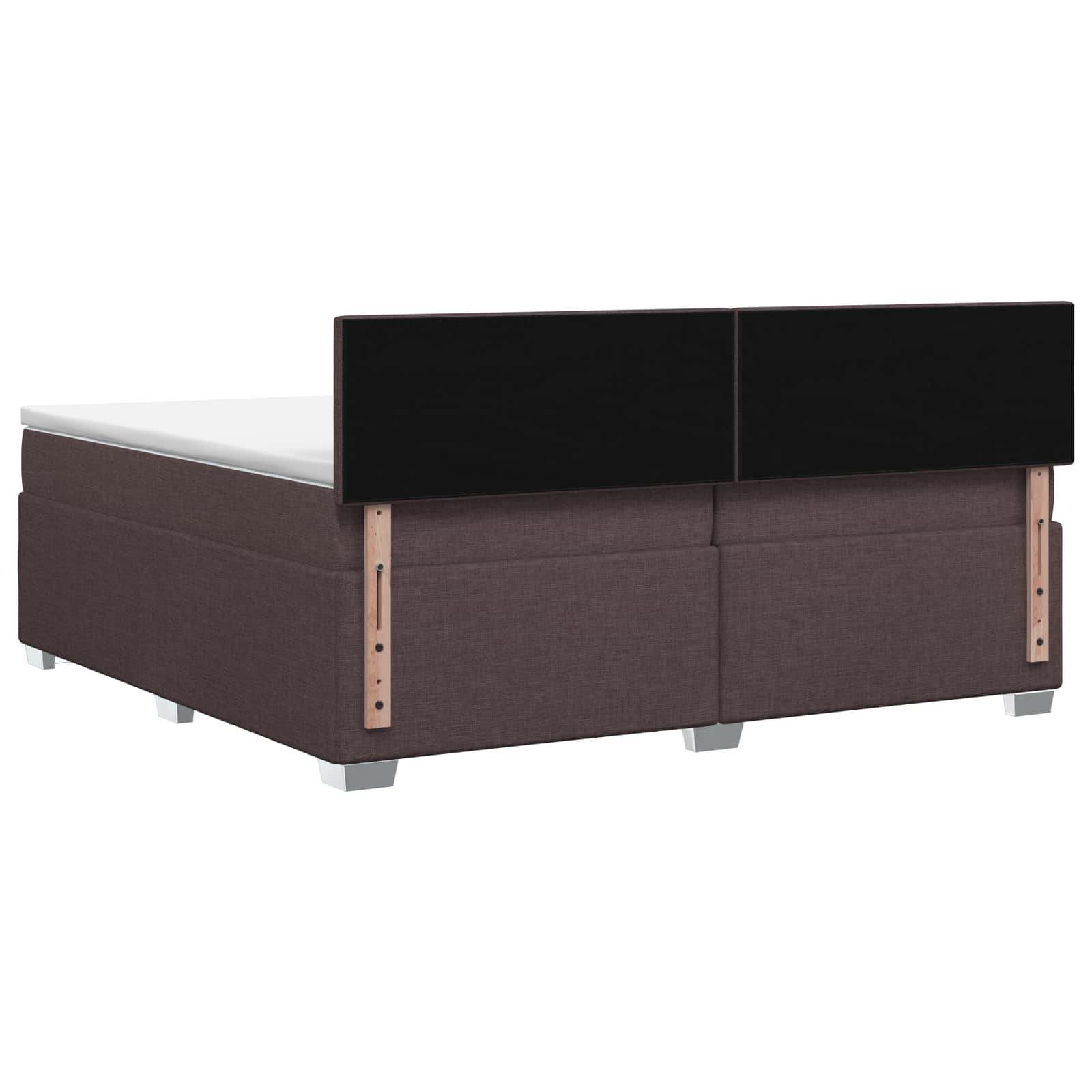 Κρεβάτι box spring με στρώμα Σκούρο Καφέ 200 x 200 cm Ύφασμα - Pakobazaar