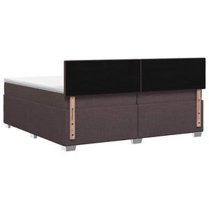 Κρεβάτι box spring με στρώμα Σκούρο Καφέ 200 x 200 cm Ύφασμα - Pakobazaar