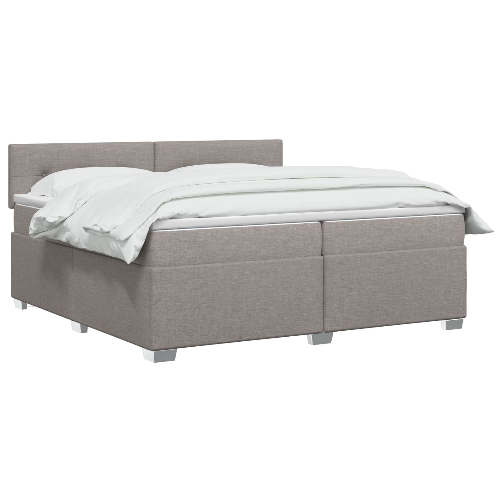 Κρεβάτι box spring με στρώμα Taupe 200 x 200 cm Ύφασμα