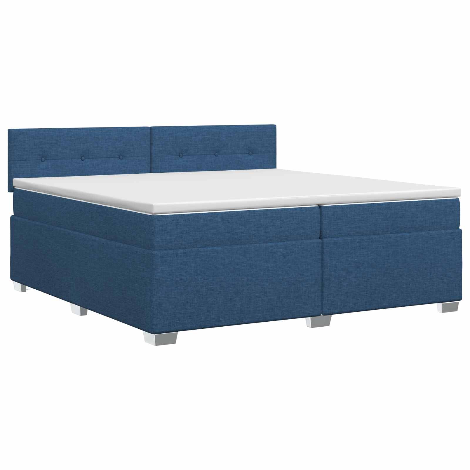 Κρεβάτι box spring με στρώμα Μπλε 200 x 200 cm Ύφασμα