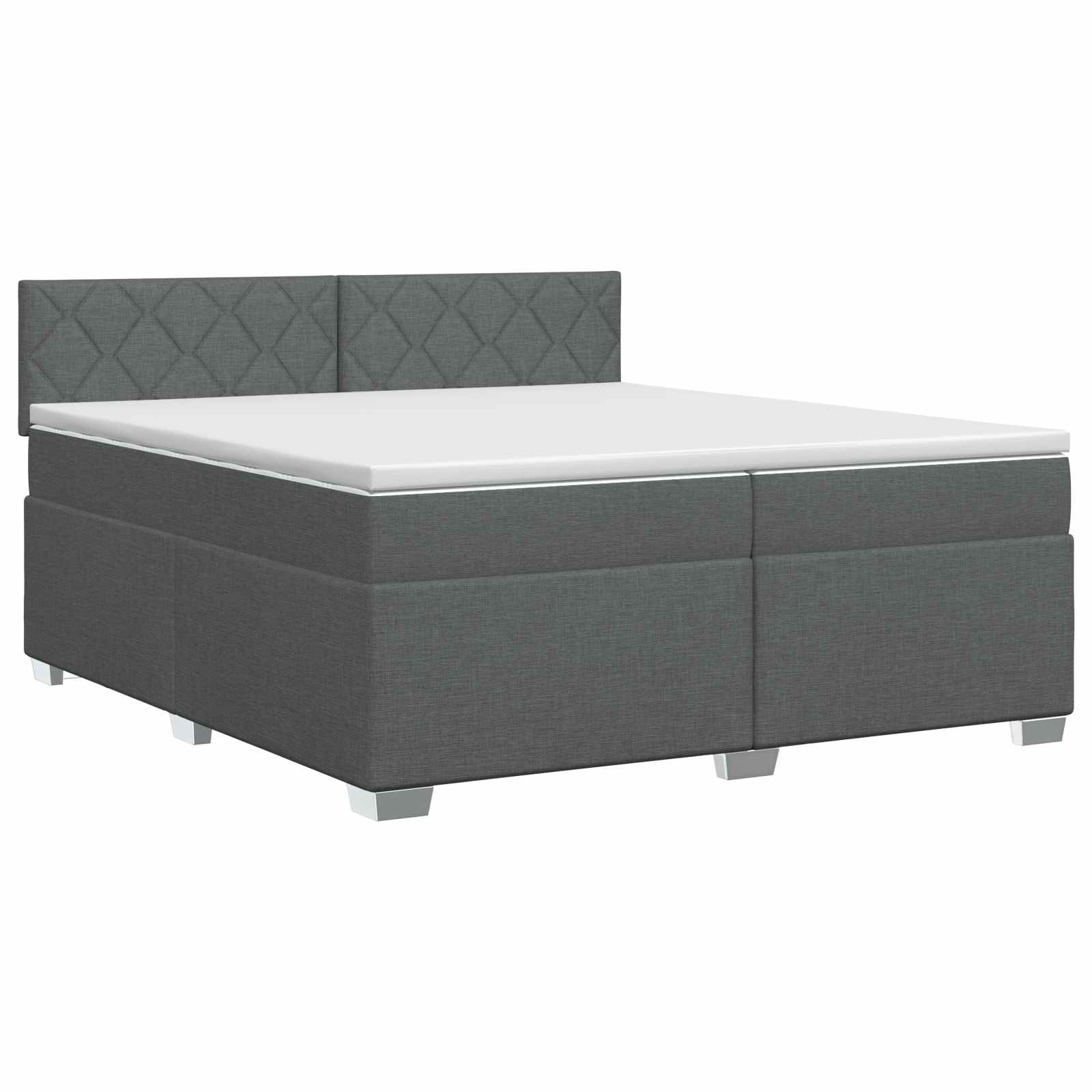 Κρεβάτι box spring με στρώμα Σκούρο Γκρι 200 x 200 cm Ύφασμα - Pakobazaar