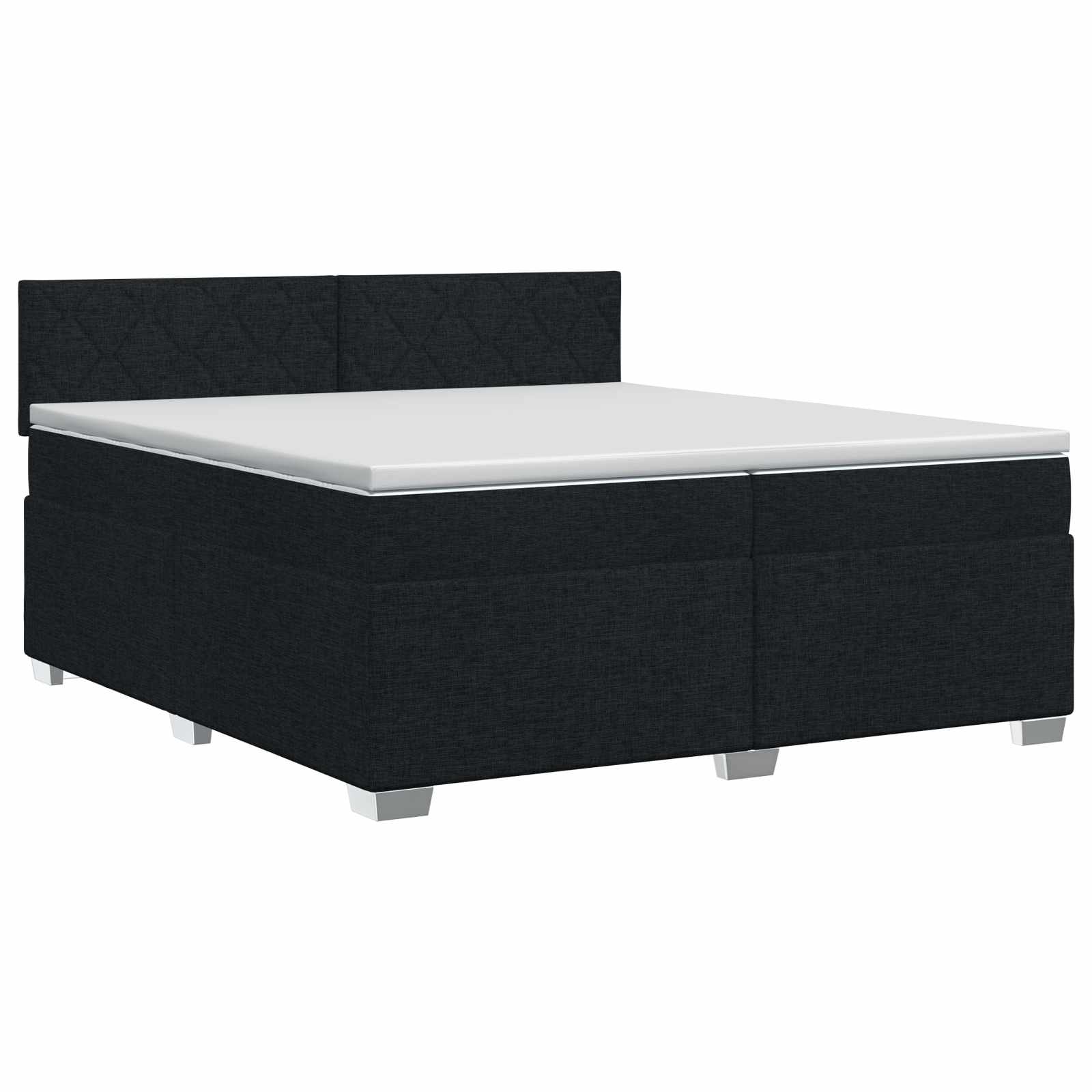Κρεβάτι box spring με στρώμα Μαύρο 200 x 200 cm Ύφασμα