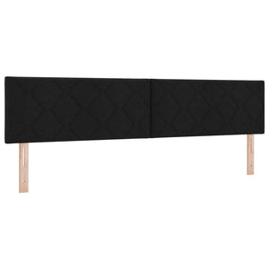 Κρεβάτι box spring με στρώμα Μαύρο 200 x 200 cm Ύφασμα