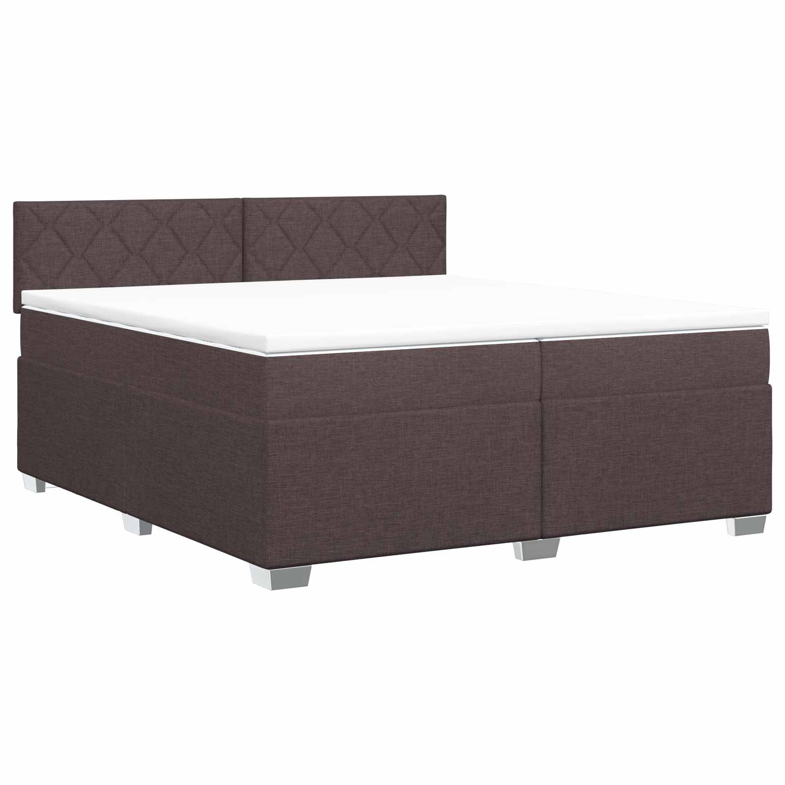 Κρεβάτι box spring με στρώμα Σκούρο Καφέ 200 x 200 cm Ύφασμα