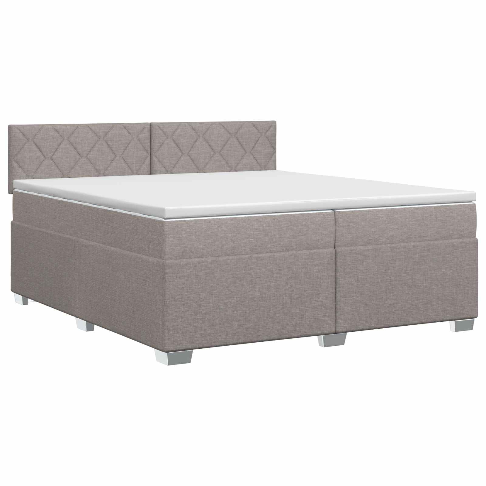 Κρεβάτι box spring με στρώμα Taupe 200 x 200 cm Ύφασμα - Pakobazaar