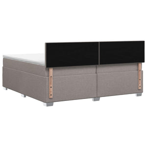 Κρεβάτι box spring με στρώμα Taupe 200 x 200 cm Ύφασμα - Pakobazaar