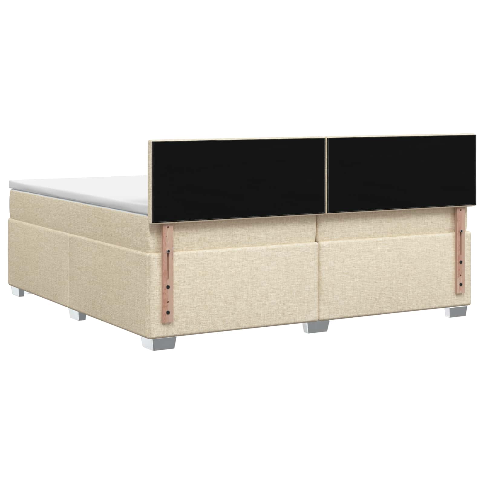 Κρεβάτι box spring με στρώμα Κρεμ 200 x 200 cm Ύφασμα - Pakobazaar
