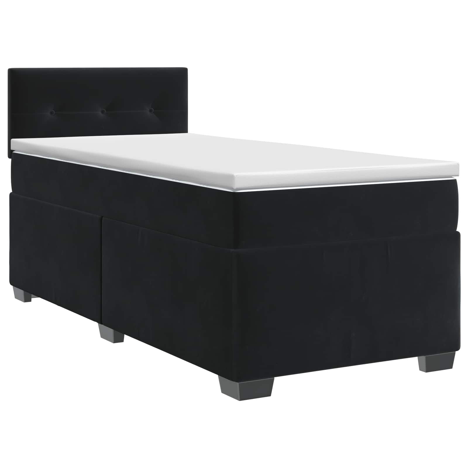 Κρεβάτι box spring με στρώμα Μαύρο 80 x 200 cm Βελούδο