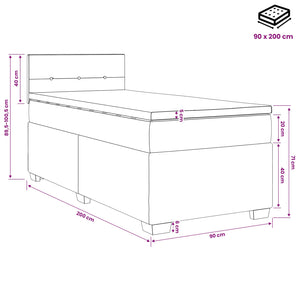Κρεβάτι box spring με στρώμα Ροζ 90 x 200 cm Βελούδο