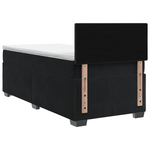 Κρεβάτι box spring με στρώμα Μαύρο 100 x 200 cm Βελούδο