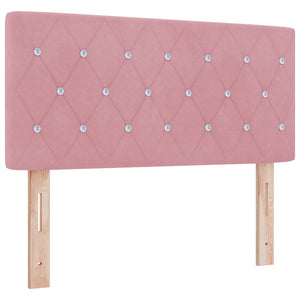 Κρεβάτι box spring με στρώμα Ροζ 100 x 200 cm Βελούδο - Pakobazaar