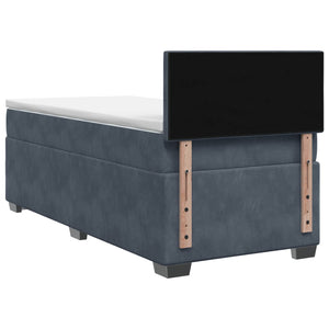 Κρεβάτι box spring με στρώμα Σκούρο Γκρι 100 x 200 cm Βελούδο